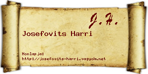 Josefovits Harri névjegykártya